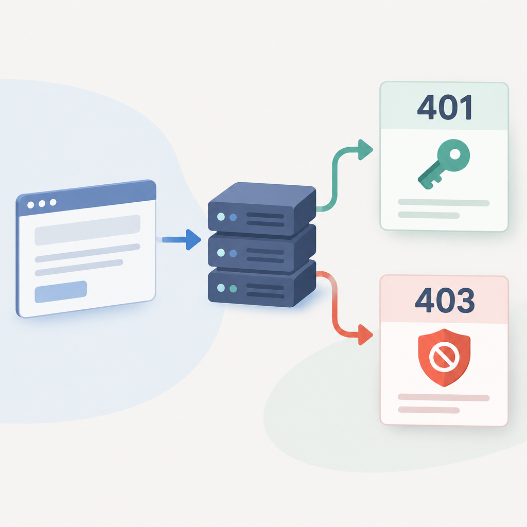 AI 생성 설명 이미지: AEO 세팅해주는곳 AI SGAEO | 웹페이지의 401과 403 응답 구분하기